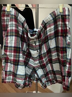 Old Navy Red and White Plaid Lounge Shorts